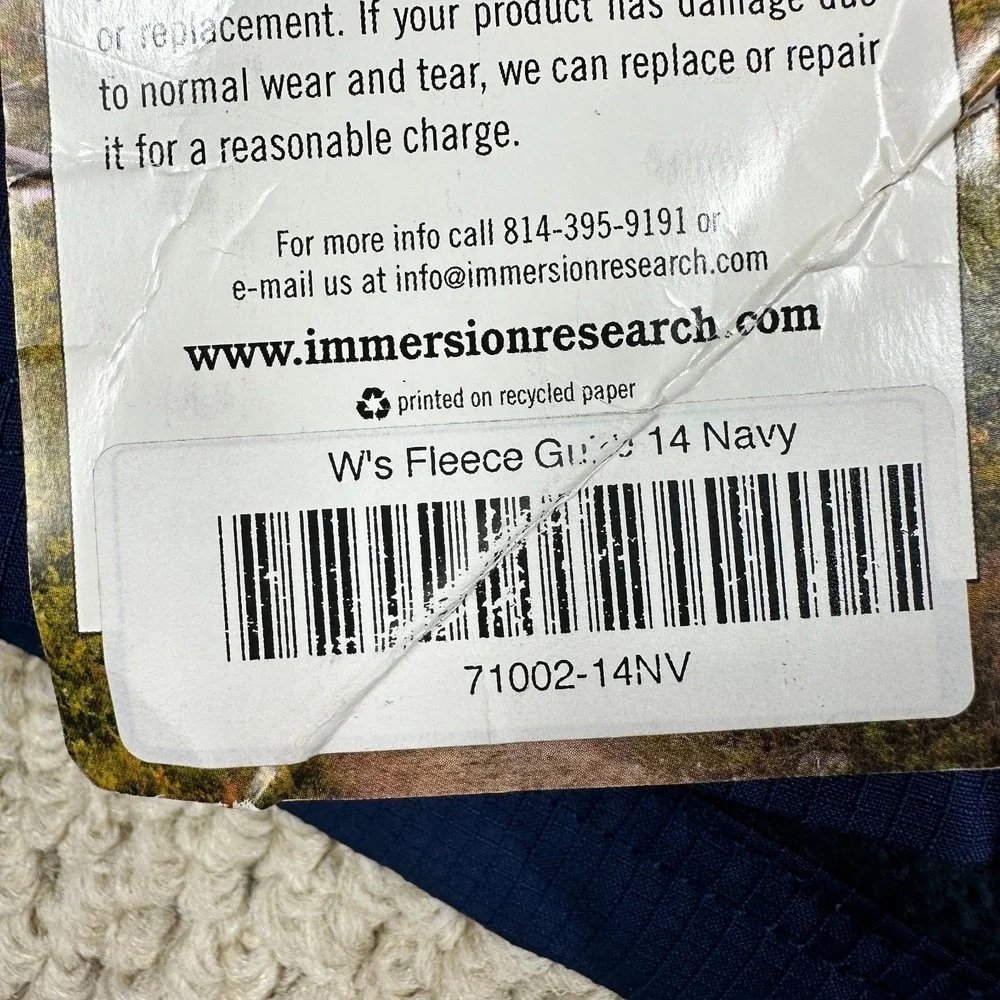 Immersion Research Shorts Womens 14 Navy Fleece Lined Guide Kayak Paddle Board